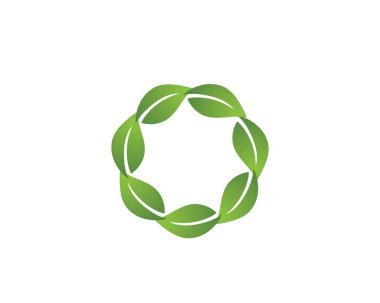 Yedi yaprak yeşil logo doğa gitmek