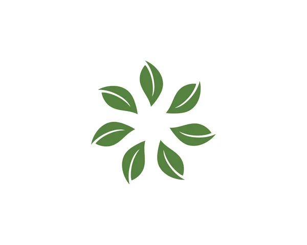 Zeven Blad Gaan Groen Logo Natuur — Stockvector