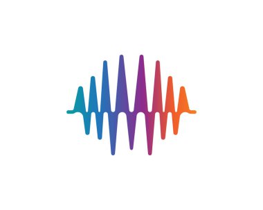 ses dalgası ilüstrasyon logo vektör şablonu