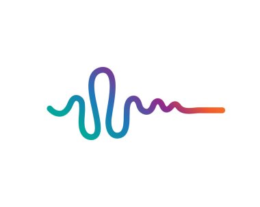 ses dalgası ilüstrasyon logo vektör şablonu