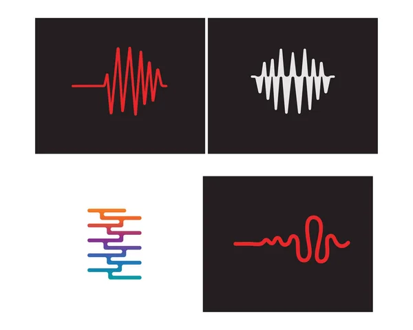 Πρότυπο Εικονιδίου Διανύσματος Λογότυπου Ilustration Ηχητικών Κυμάτων — Διανυσματικό Αρχείο