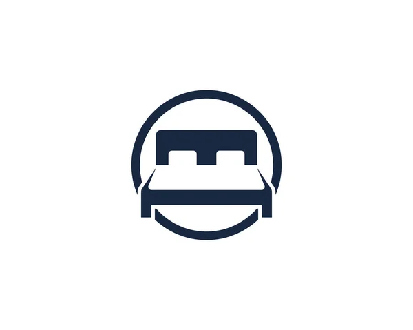 ベッドのロゴとシンボルのホテル ビジネスのロゴ — ストックベクタ