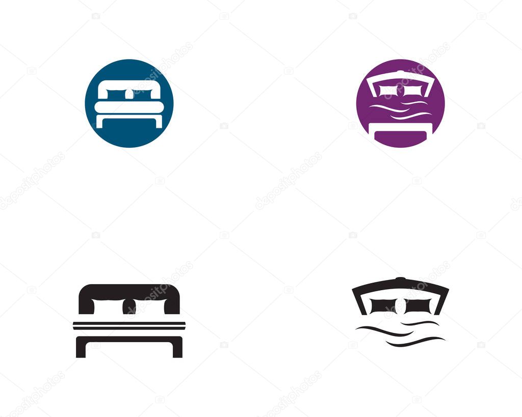 Bed logo and symbol hotel business logo