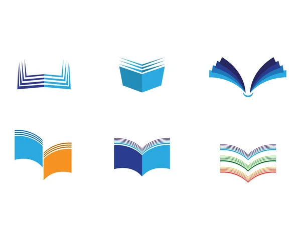 Livro Leitura Logotipo Símbolos Modelo Ícones App — Vetor de Stock