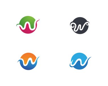W harfleri iş logo ve semboller templat