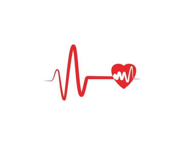 Heart Beat Hospital Line Logo Vector — Stock Vector