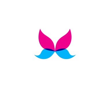 Kelebek kavramsal basit renkli logo taşıyıcısı 