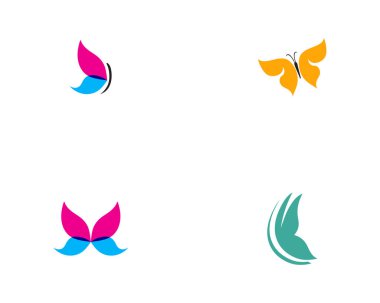 Kelebek kavramsal basit renkli logo taşıyıcısı 