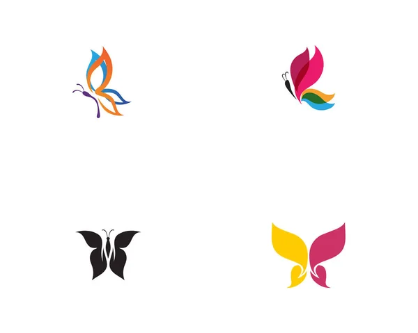 Motýl Konceptuální Jednoduchý Barevný Logo Vektor — Stockový vektor