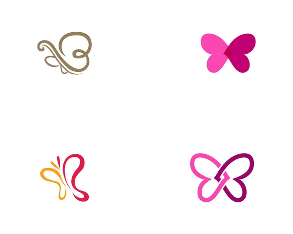 Mariposa Conceptual Simple Colorido Logo Vector — Archivo Imágenes Vectoriales