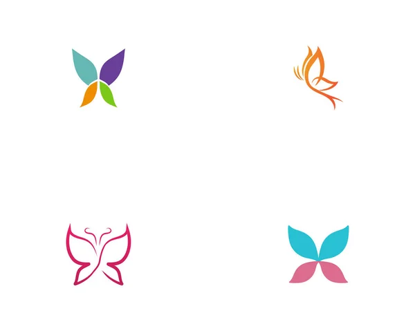 Borboleta Conceitual Simples Colorido Logo Vector —  Vetores de Stock