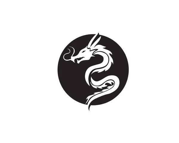 Dragon Logo Icona Vettoriale — Vettoriale Stock