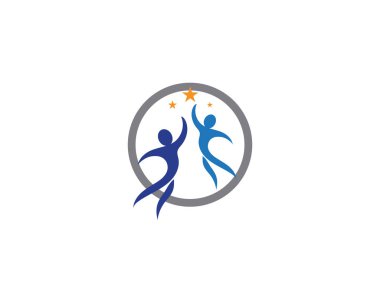 Yıldız logosu başarısı insanlar vektör simge çizim desenini şablonlarlar