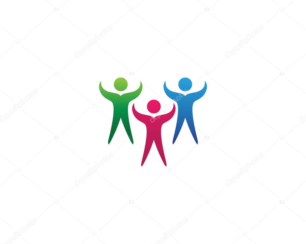 Adoption and community care Logo template vector ico