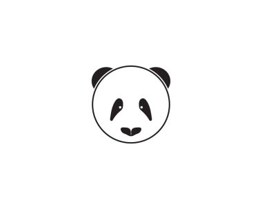 Panda logosu siyah beyaz baş vektörü 