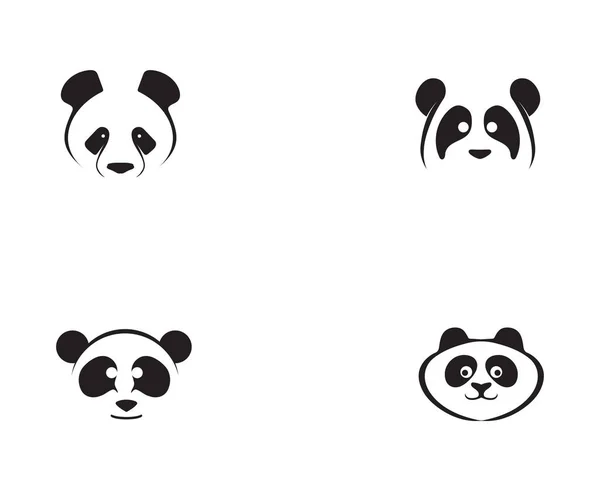 Panda Logo Schwarz Weißer Kopf Vektor — Stockvektor