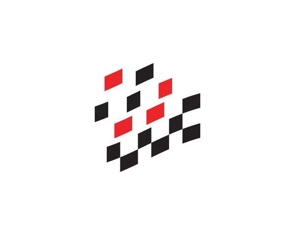 Icono Bandera Carrera Plantilla Logotipo Diseño Simple — Vector de stock