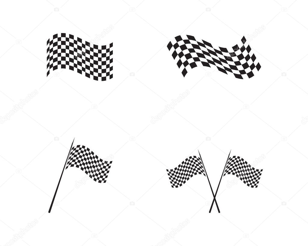 Race flag icon, simple design logo templat
