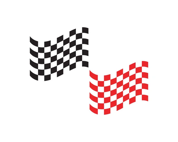 Icono Bandera Carrera Plantilla Logotipo Diseño Simple — Vector de stock