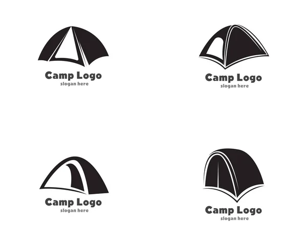 Черный Логотип Палаточного Лагеря — стоковый вектор