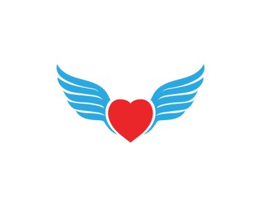 Aşk kanat Logo ve sembolleri vektör şablon simgesi