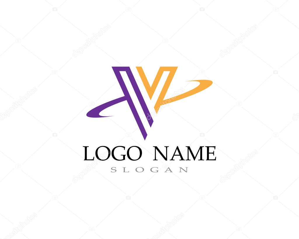 V logo and symbols template icons vecto