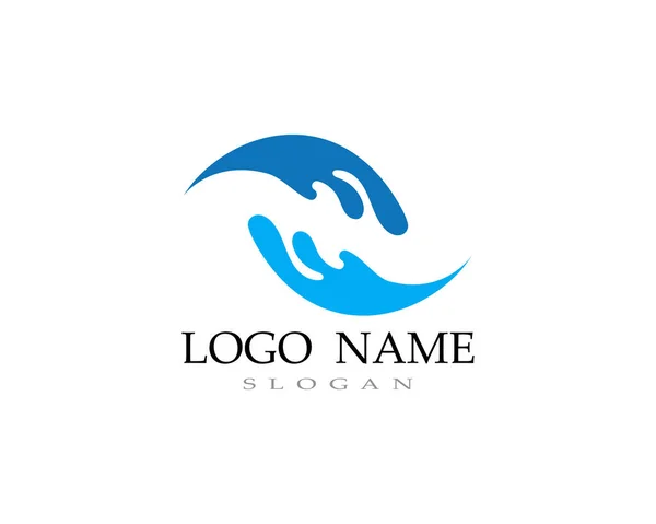 Wave Water Logo Strand — Stockvector