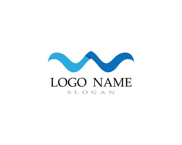 Wave Vatten Logotyp Beach — Stock vektor