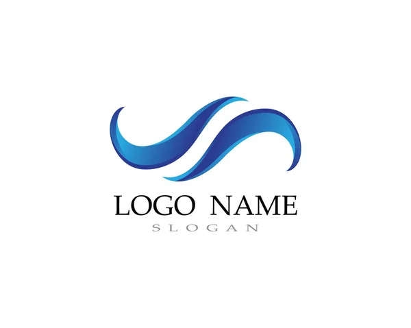 Ola Agua Logo Playa — Vector de stock