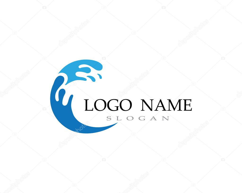 Wave water logo beach