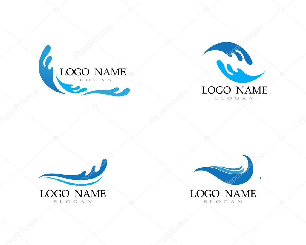 Wave water logo beach