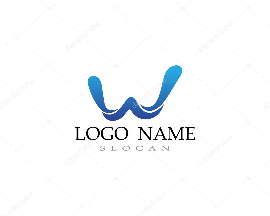 W logo and symbol business vector