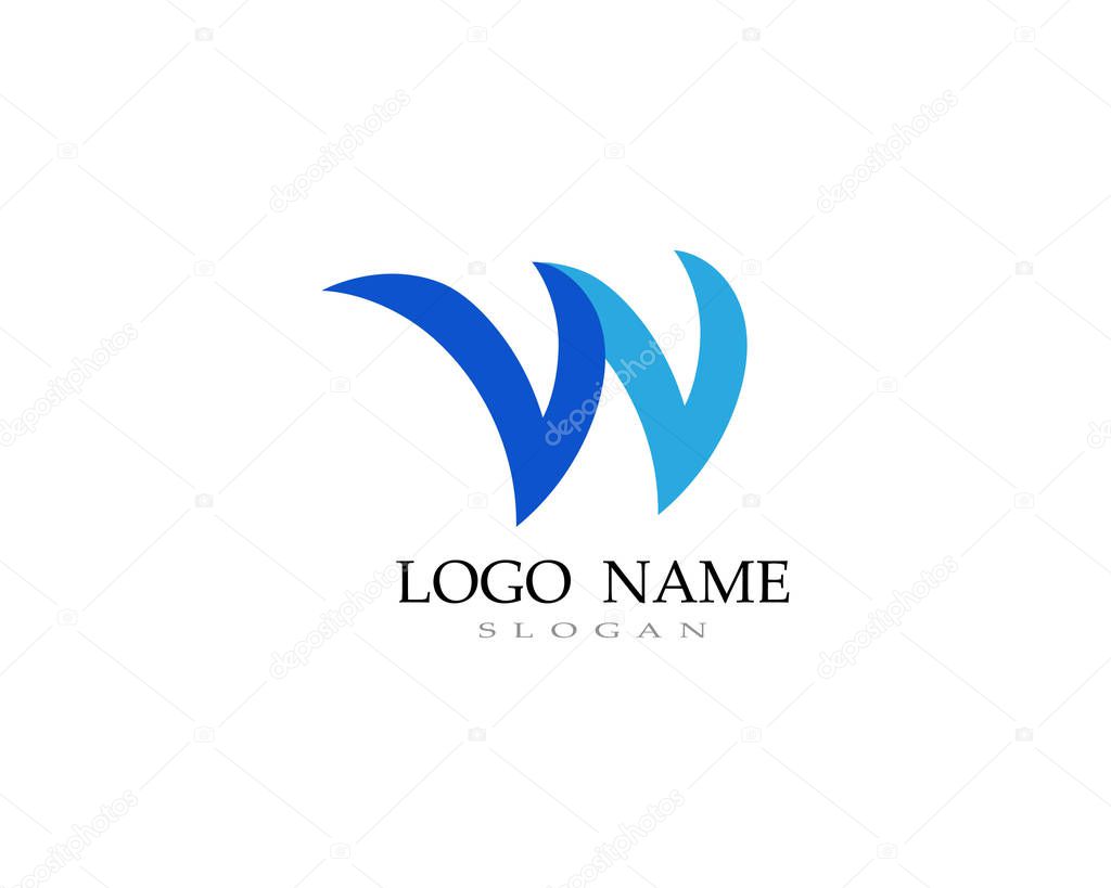 W logo and symbol business vector