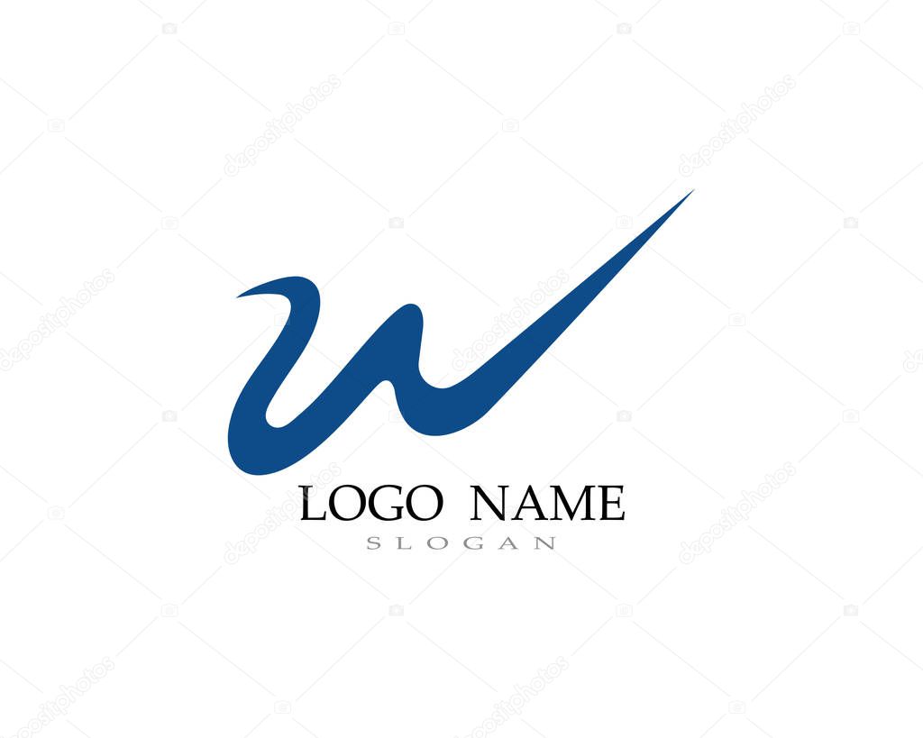 W logo and symbol business vector