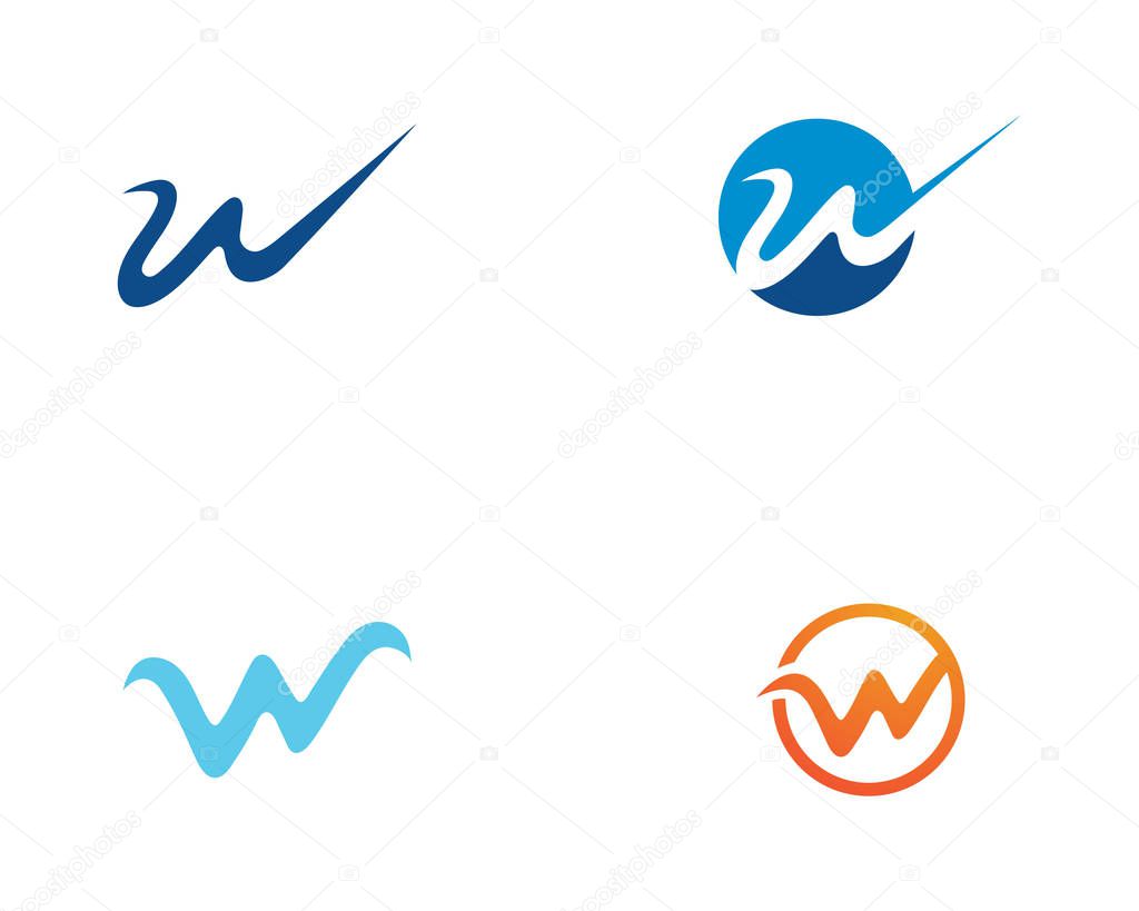 W logo and symbol business vector