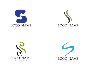 S logo vektör satır şablonu yazı tipleri