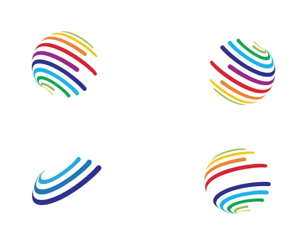 Ícone Logotipo Mundo Fio Colorido Vector —  Vetores de Stock