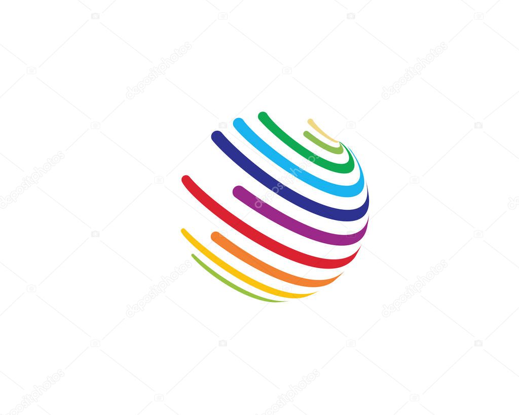 Colorful wire world logo icon - Vector