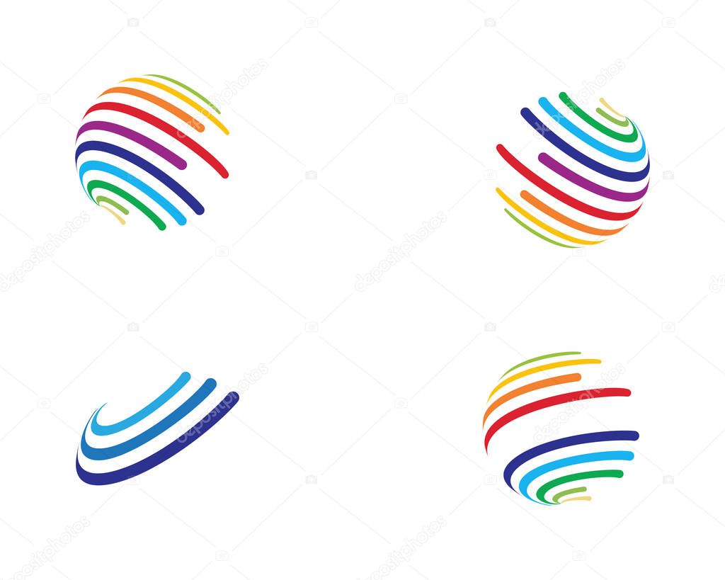 Colorful wire world logo icon - Vector