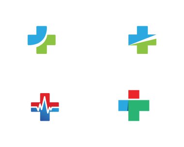 Sağlık hastane logo ve sembolleri şablon simgeler vektör