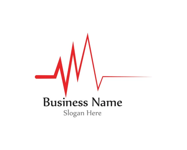 Linha Pulso Onda Som Logotipo Vetor — Vetor de Stock