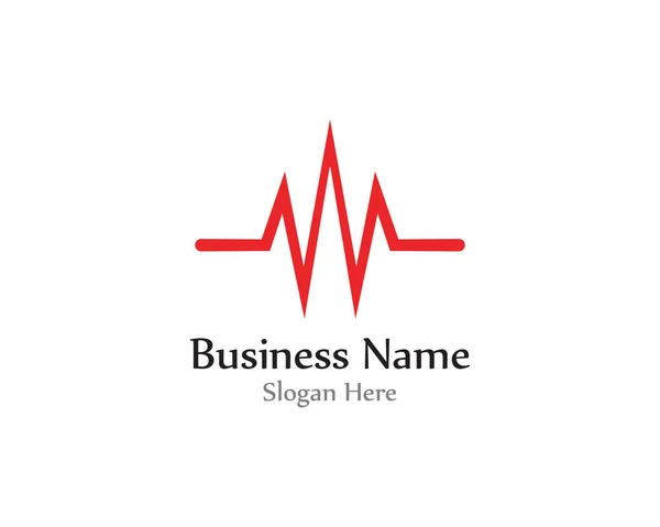 Linha Pulso Onda Som Logotipo Vetor —  Vetores de Stock