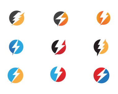 Şimşek Yıldırımı Şablon vektör çizimi