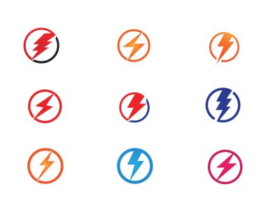 Şimşek Yıldırımı Şablon vektör çizimi