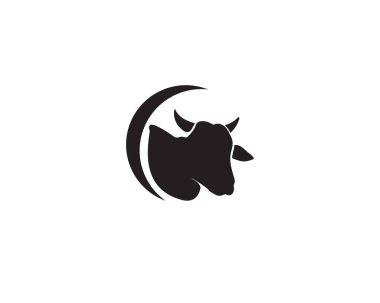 İnek baş logo templat