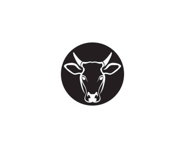 İnek baş logo templat
