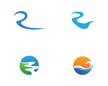 Nehir Logo şablonu vektör simge illustratio