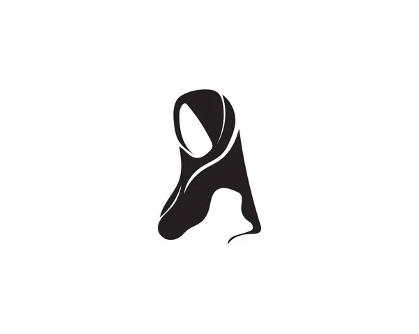 Hijab Logo Vector Negro — Vector de stock