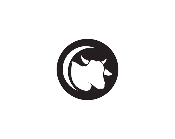 牛ヘッドのロゴ Templat — ストックベクタ
