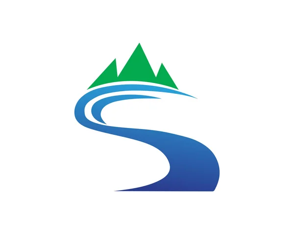 Floden Logotyp Mall Vektor Ikonen Illustratio — Stock vektor